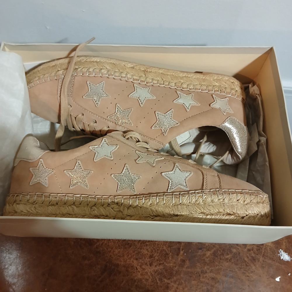 Marc FisheLtMarciaEspadrille Sneakers NaturalMulti SuedeStar EmbellishedWomen8.5 - Picture 5 of 7